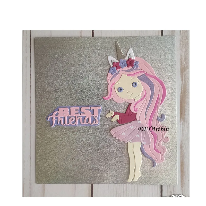 

Unicorn Girl cutting die Frames diy Scrapbooking Photo Album Decorative Embossing PaperCard Crafts Die 2020