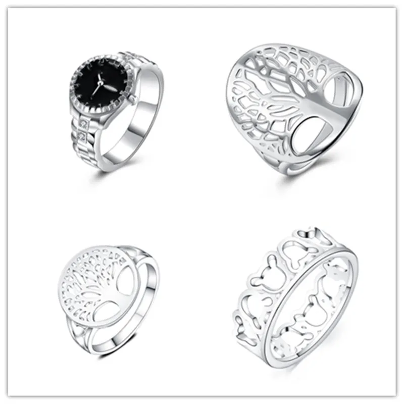 Оптовая цена кольцо серебряного цвета с деревом жизни модное женское свадебный