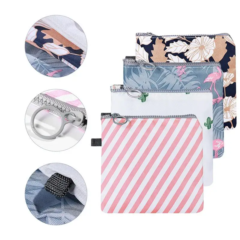ROSENICE4PCS практичный прекрасный на молнии водонепроницаемый держатель для