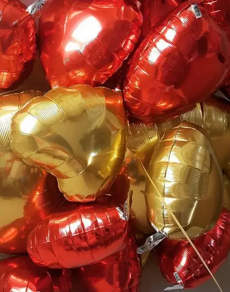 18 дюймов 50 шт. воздушные шары с красным сердцем надувные гелием из фольги для
