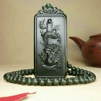 hetian jade dragon pillar pendant hand carved men qing yu auspicious animal na fu necklace as a christmas gift for lovers
