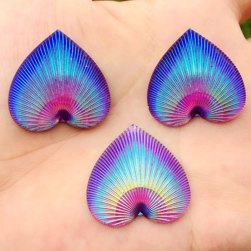 6 шт./лот 30 мм Сердце и круглый корпус AB Reisn Rhinestone Crystal для DIY Strass свадебное