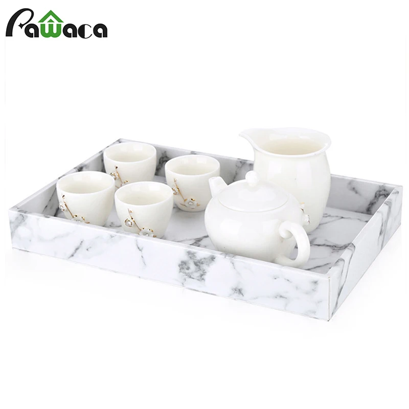 Поднос сервировочный с мраморным узором поднос для китайского чайного сервиза