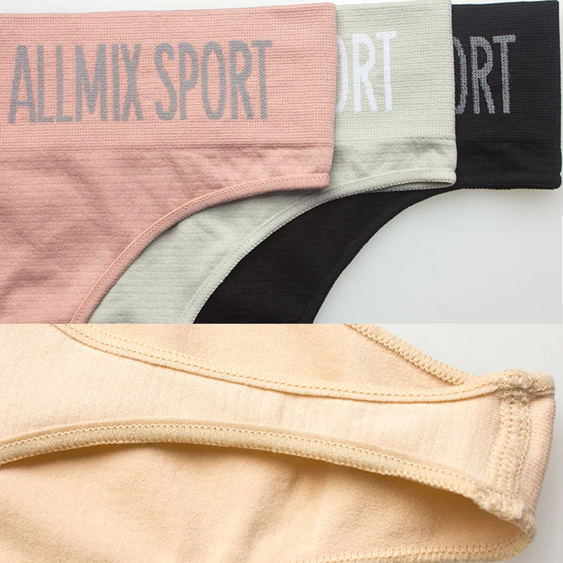 

big size sexy Women Mid Rise G-string Thongs Underwear Women's Lingerie Seamless Female Fashion Letter Cotton String Comfort