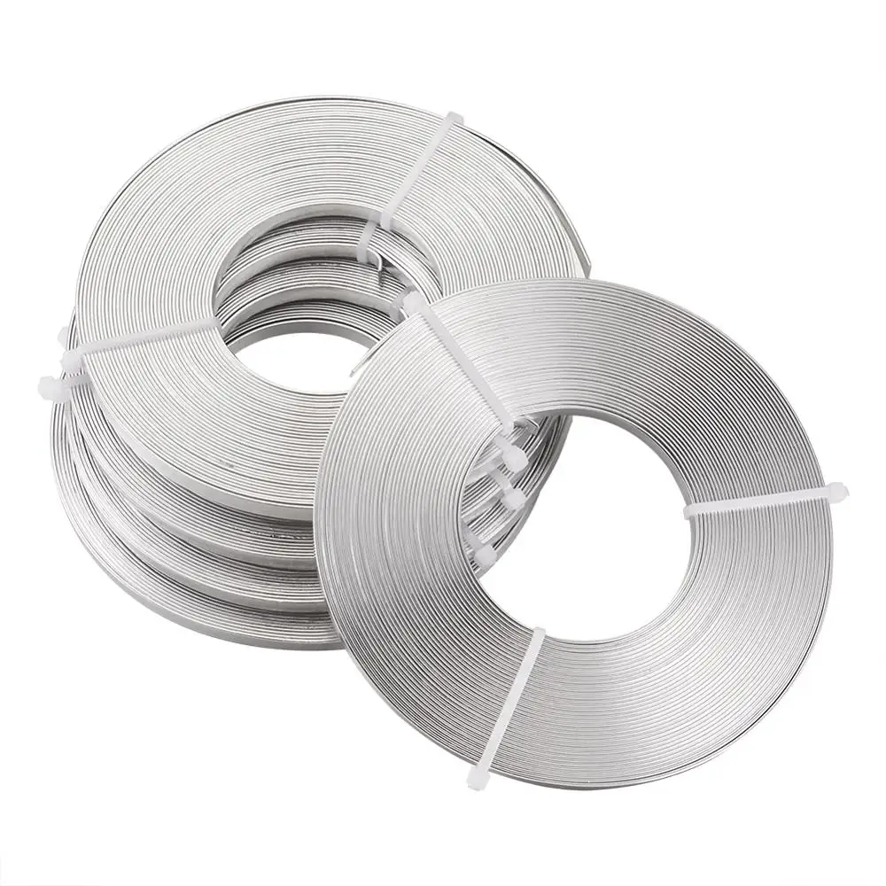 

5 Rolls 3mm 5mm Flat Aluminum Wire Handmade Crafts Metal Wire for Jewelry Making DIY Necklace Bracelet Earrings Accessories