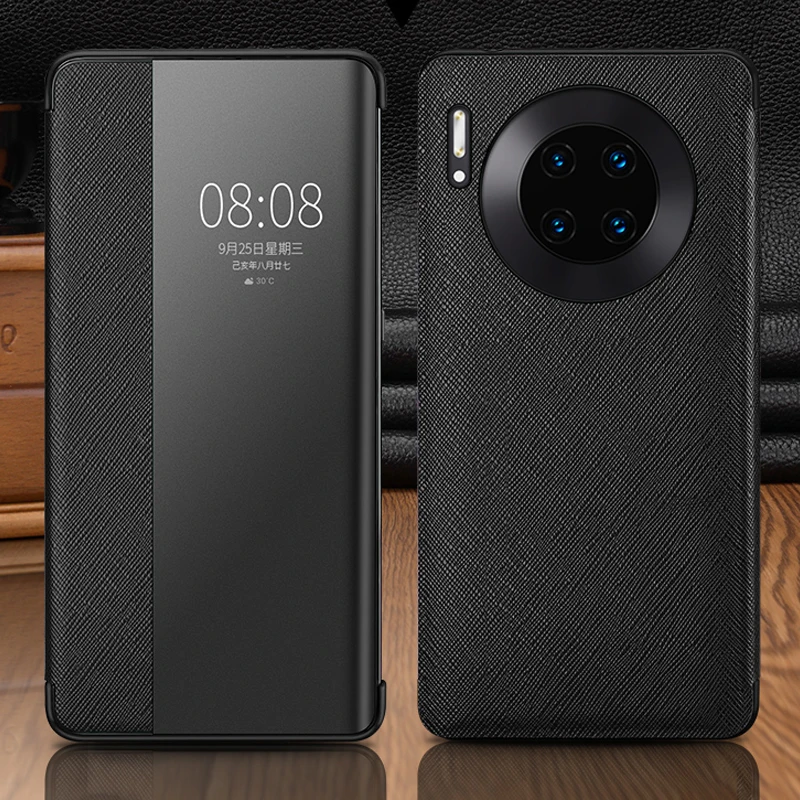 

Чехол из натуральной кожи в винтажном стиле для Huawei Mate 30 Pro, тонкий флип-чехол для Huawei Mate 30/ Pro/ 30 RS