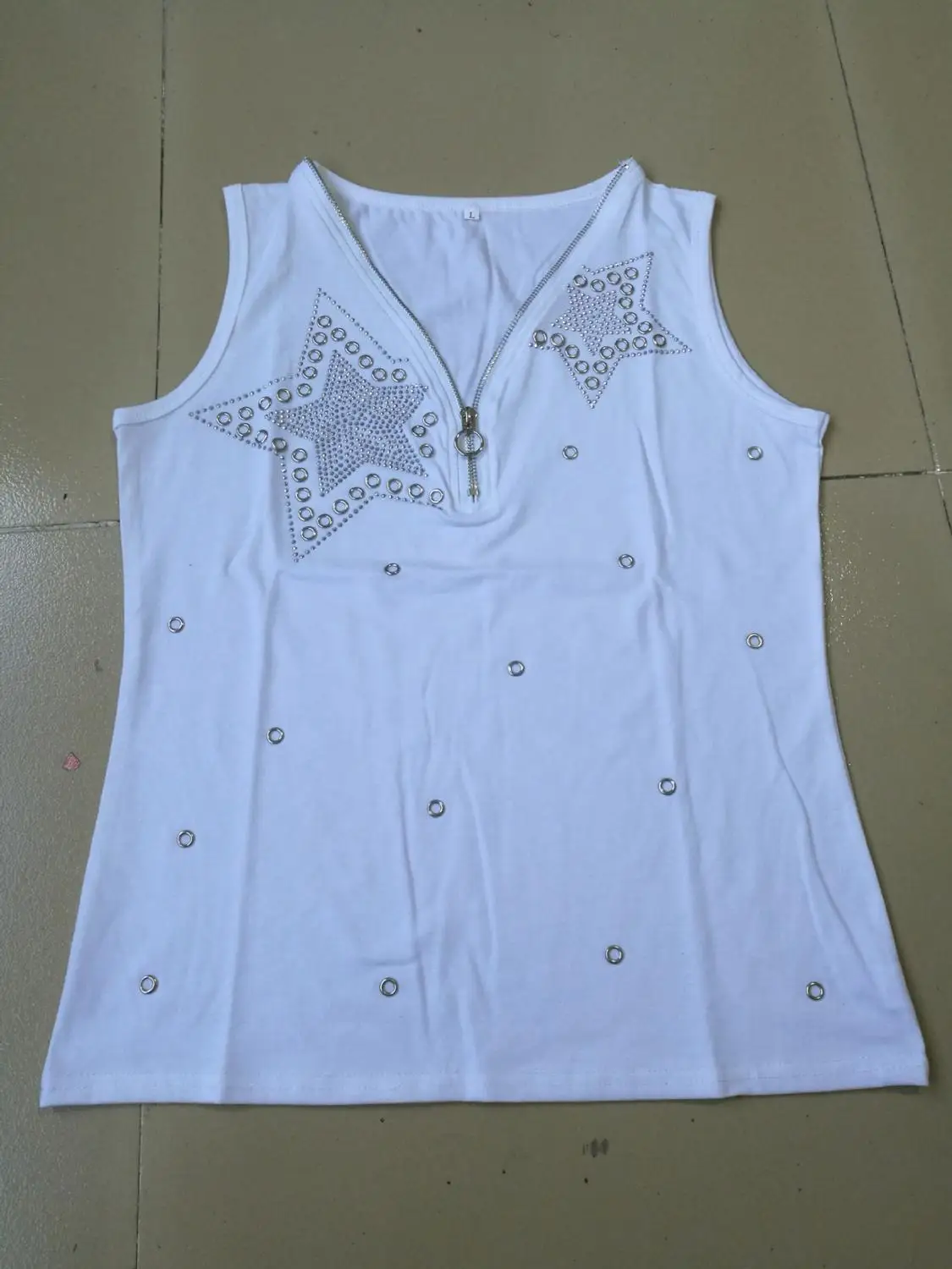 Футболка женская эластичная хлопковая пикантная майка на молнии с V образным