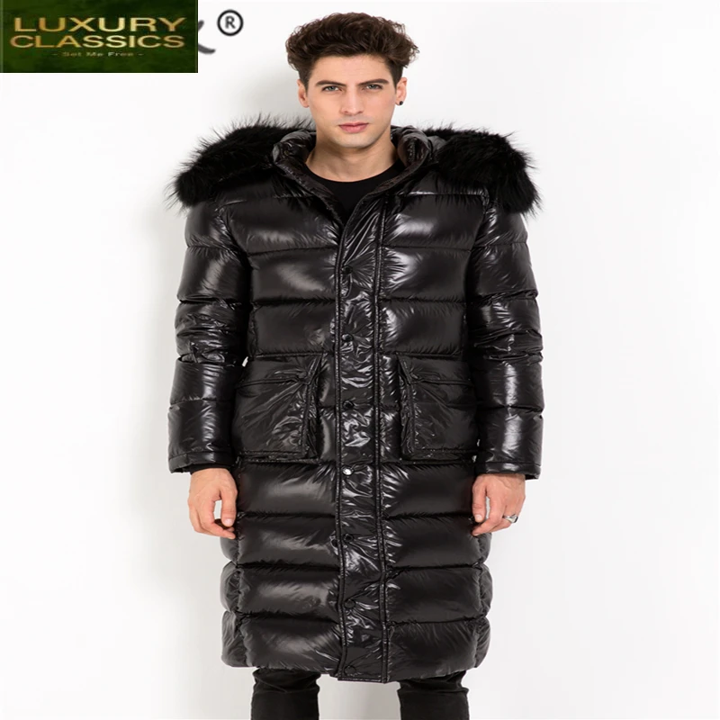 

Warm Winter Long Thick Jacket Men Clothes 2021 Streetwear Camouflage 90% Duck Down Coat Fur Hooded Overcoat Hiver L031