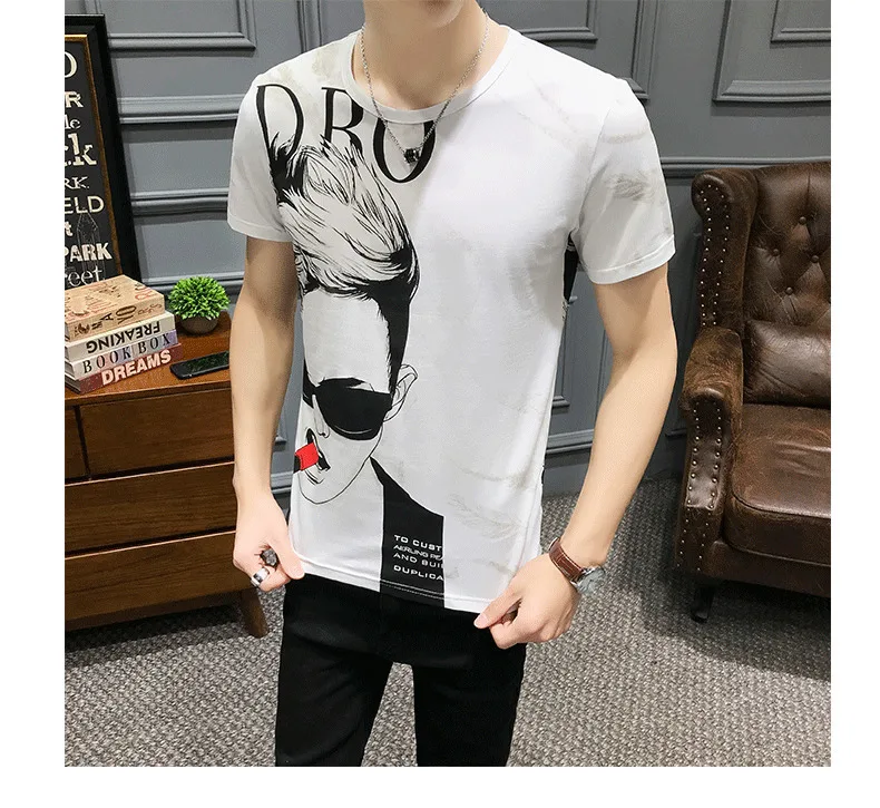 Летняя Новинка, футболка с персональным принтом, Camiseta Hombre, Клубные вечерние футболки, Hombre, Hombre, Manga Corta, корейский топ, короткая футболка