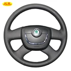Чехлы рулевого колеса автомобиля чехол PONSNY для SKODA Octavia Superb 2009-2012, прошитый вручную чехол из искусственной кожи