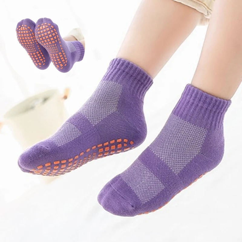 Сетчатые Тонкие разноцветные детские носки с резиновой подошвой Нескользящие