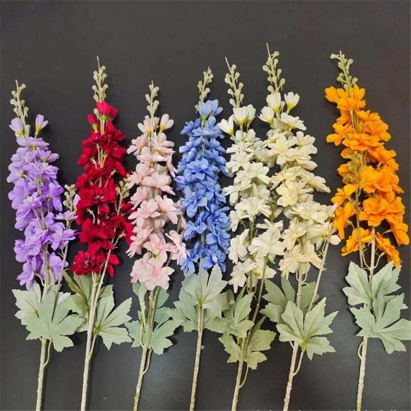 10Pcs Fake Single Stem Delphinium 31.5&quot Simulation Autumn Hyacinth for Wedding Home Decorative Artificial Flowers | Дом и сад