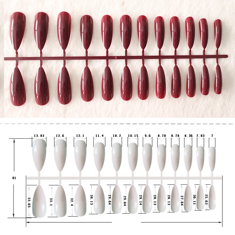 24 шт./компл. очень длинные острые ногти поддельные набор полное покрытие