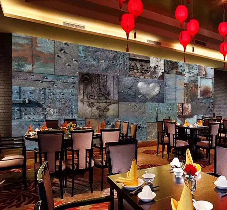 Пользовательские обои в стиле ретро ржавый жестяной фон настенная живопись