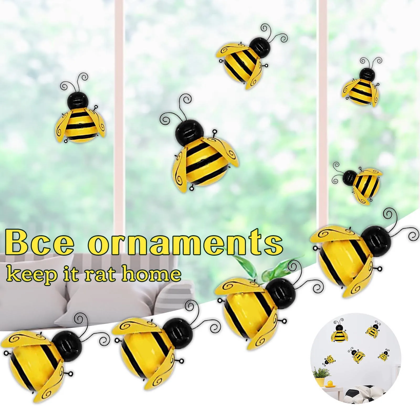 

1/4pcs Collection Decorative Metal Bumble Bee Garden Accents Lawn Ornaments Garden Decoration Outdoor Supplies Figurines #P5