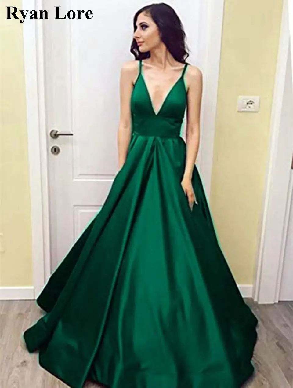 

Зеленые женские платья для выпускного вечера 2020 размера плюс, бордовые Вечерние платья на тонких бретельках с v-образным вырезом, длинные платья