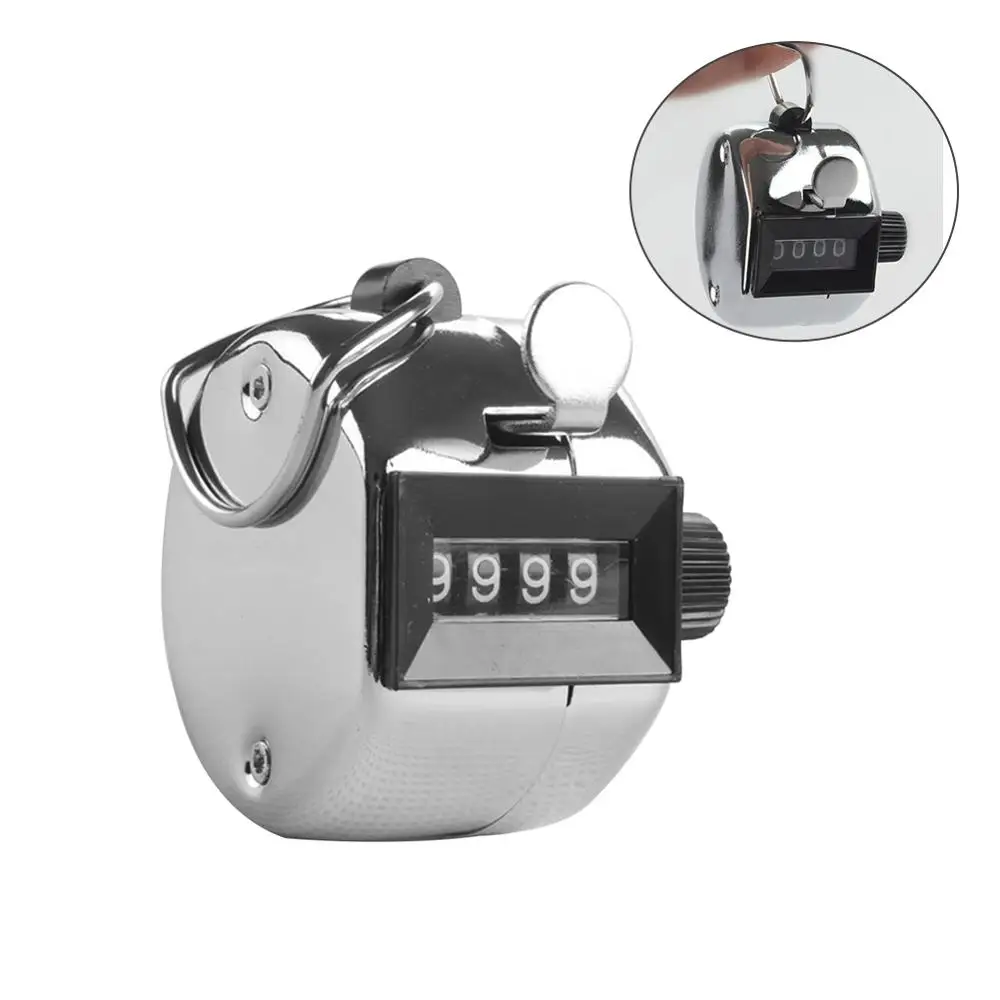 Четырехзначный миниатюрный ручной счетчик змеевика из нержавеющей стали с