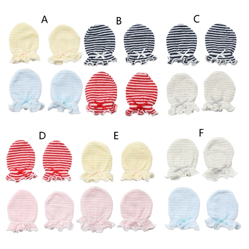 

2 Pairs Baby Anti Scratching Gloves Cotton Newborn Infant Protection Face Mitten 54DA