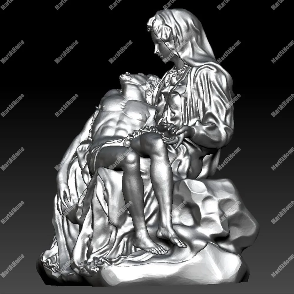Статуя Pieta 3D модель STL файл круглая резьба чертеж для ЧПУ гравировки и