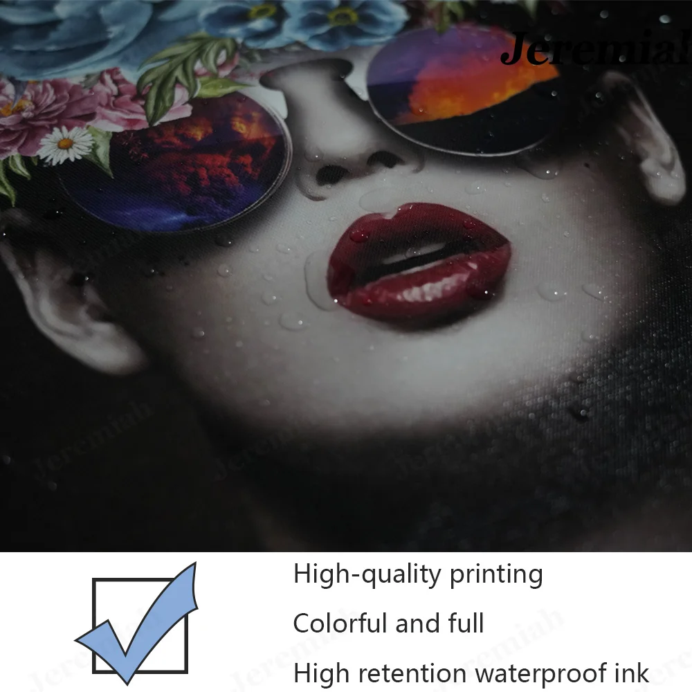 

Abstract Floral Beauty Canvas Painting Female Head Poster Wall Art Modern Home Room Decoration Accessories