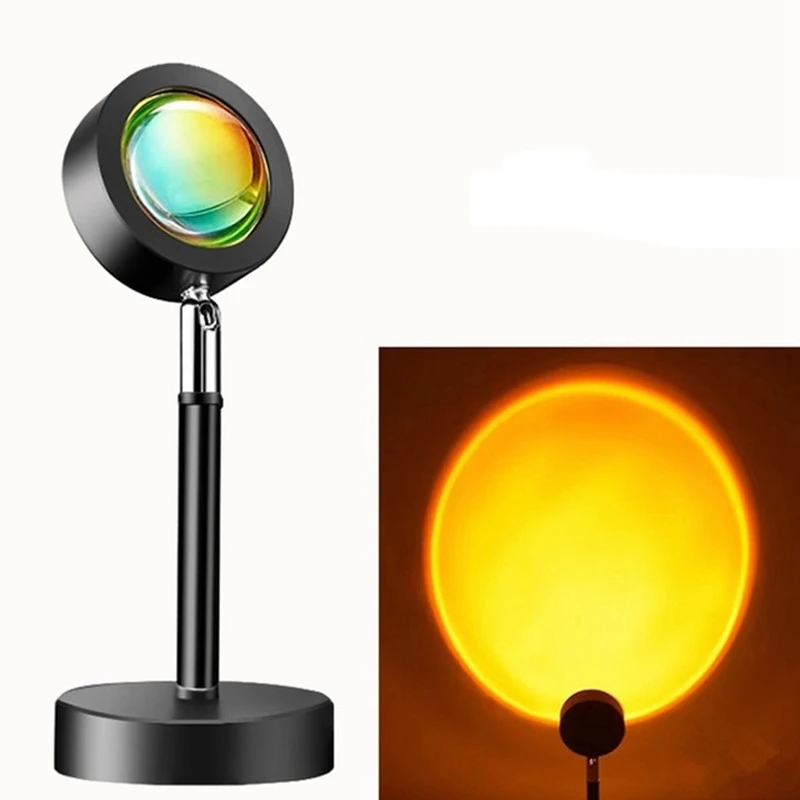 

Sunset Yellow Projection Lamp 180 Degree Rotation Night Light Romantic For Family Atmosphere Light Live Background Projection