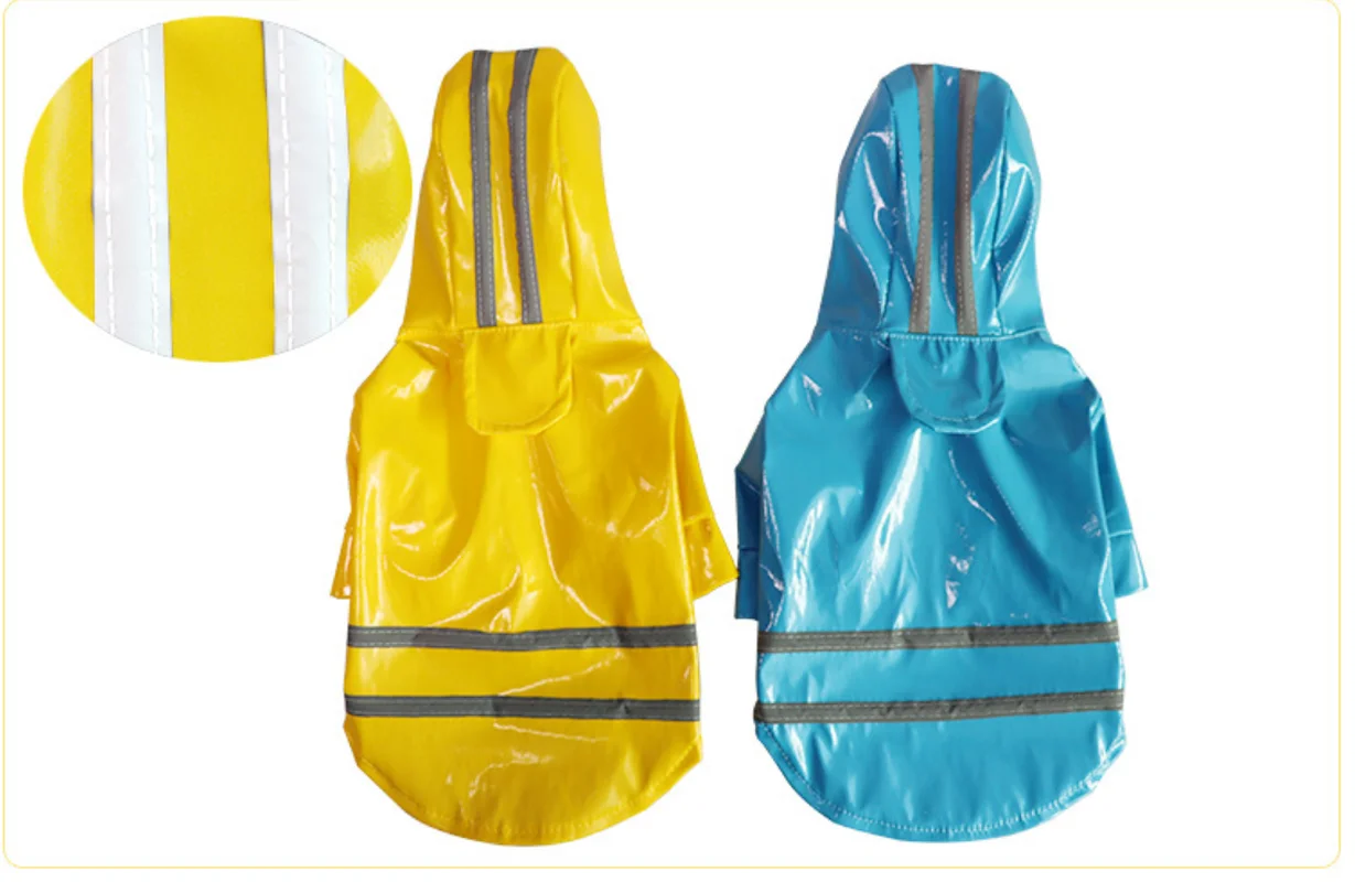 Летнее уличное пальто от дождя для щенков дождевик с капюшоном