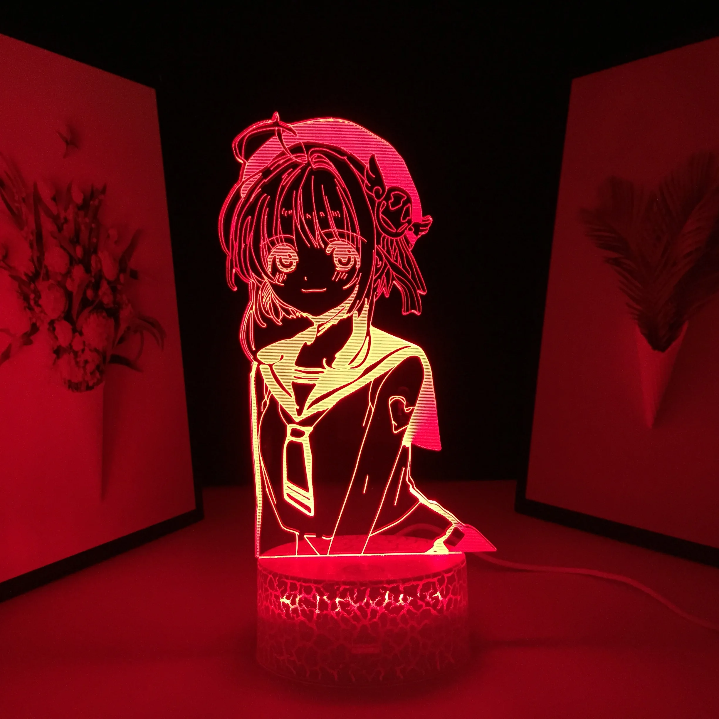 

СВЕТОДИОДНЫЙ ночник в стиле аниме JS лампа в виде девушки, 3D ночник для детей, подарок на день рождения, декоративный светильник для спальни, ...