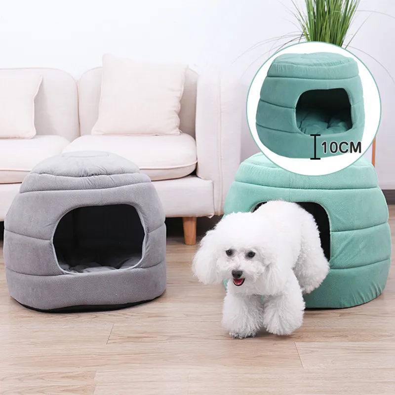 Cheap Cama dobrável para animais de estimação, cama para animal de estimação, cão, gato, sofá iglu, à prova de arranhões, casa, gatinho, almofada removível, 2 vias