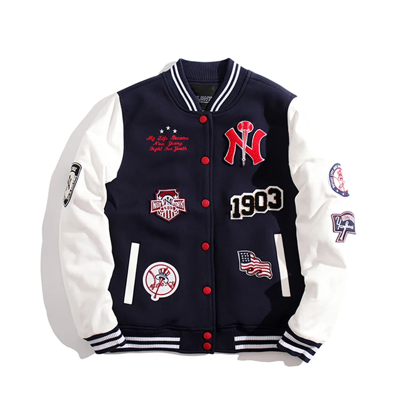 

New Arrival Full Emrboid Patchwork Coach Women Baseball Bomber Jacket Unnisex Varsity Stadium Award Coat Streetwear Casual