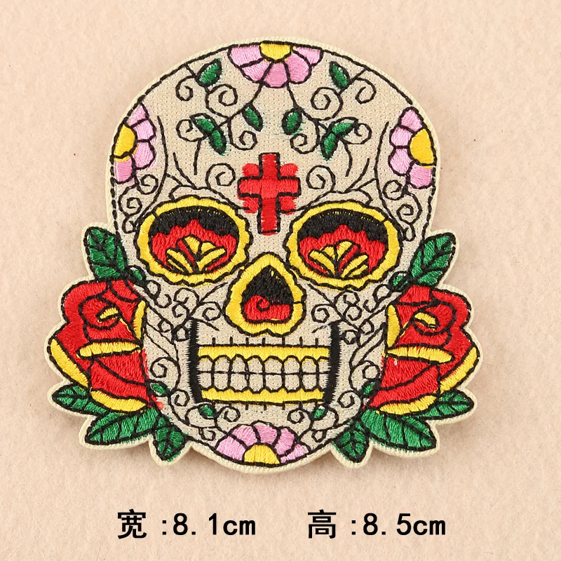 

Emboridery DIY Label Clothing Accessories Cloth Sticker Badge Badge Skull Ghost Head Patch Hat Bag Accessories Iron on Patches