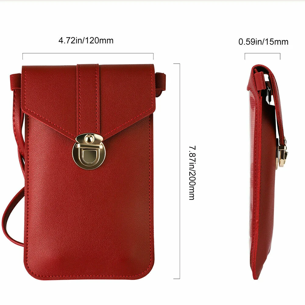 

2021 Women Bag Touch Screen CellPhone Purse Smartphone Multipurpose Wallet Leather Shoulder Strap Handbag For IPhone Huawei