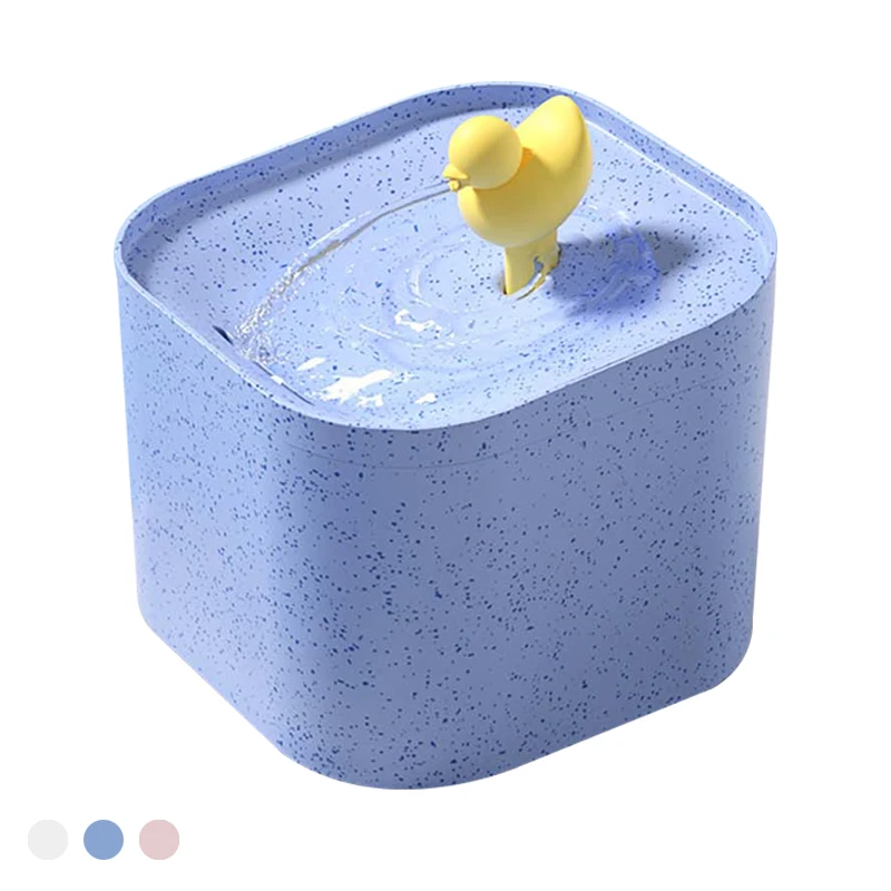 

Pet Water Dispenser Cute Duckling Nozzle Multi Filtration 2.5L Large Capacity Cat Water Faucet Activated Carbon Filter Dog Bowl