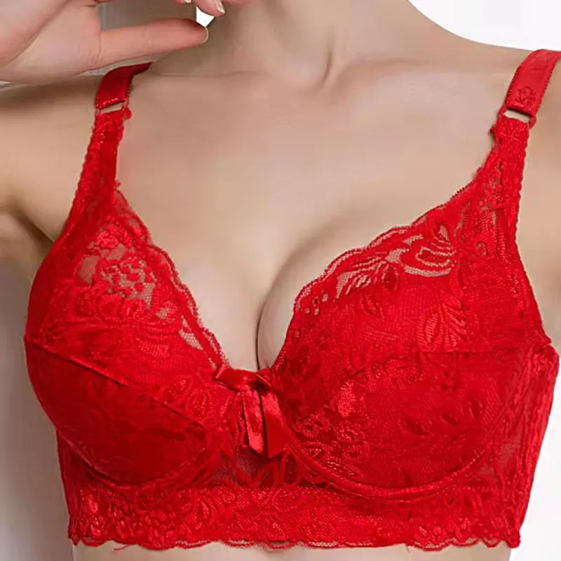 

Thin lace large size bra without steel ring full cup bra women's vest fashionable comfortable breathable sexy underwear