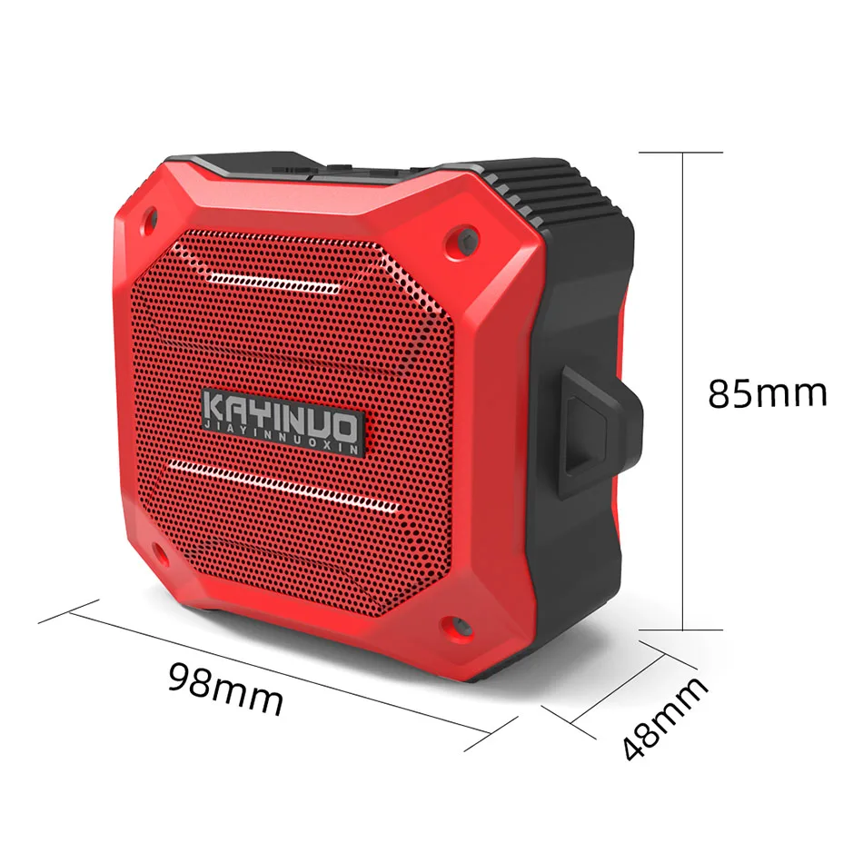 KAYINUO Мини Портативный 5,0 bluetooth беспроводной динамик Водонепроницаемый IPX7 динамик с микрофоном TWS стерео hands free колонки бас - Цвет: Красный