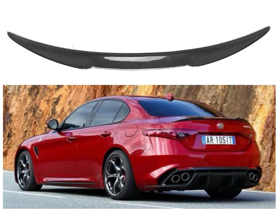 Высокое качество углеродного волокна задний багажник спойлер крыло подходит для