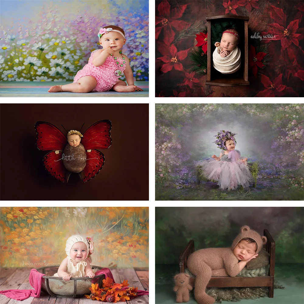 Mehofond фон для фотосъемки Акварельная живопись новорожденных детей портретный