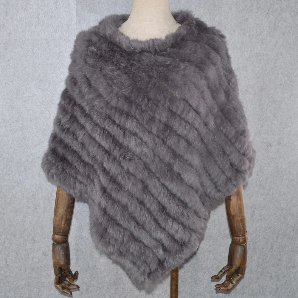 Женская шаль из натурального кроличьего меха осенне зимняя вязаная пончо 2021| |