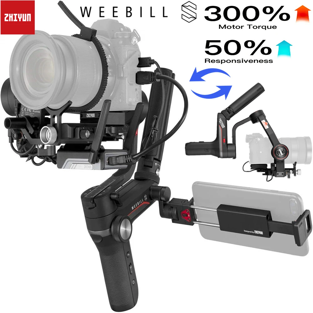 

Zhiyun Weebill S DSLR Gimbal Stabilizer for DSLR & Mirrorless Camera Sony A7M3 A7III A7R3 Nikon Z6 Z7 Panasonic GH5 GH5s Canon