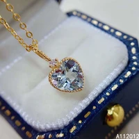 kjjeaxcmy fine jewelry 925 sterling silver natural blue topaz girl new luxury pendant necklace support test chinese style