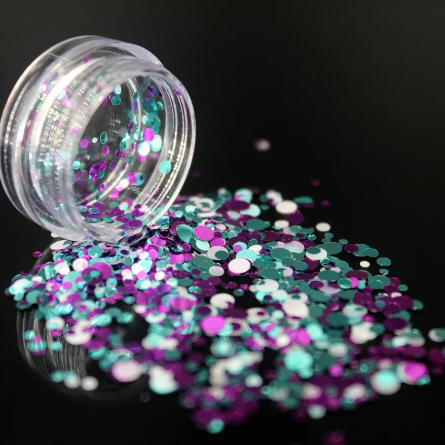 2018 горячий бледно-синий розовый красный круг дизайн ногтей маникюр Замачивание