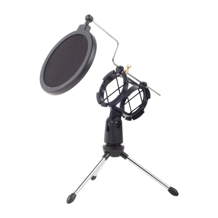 Live Broadcast Microphone Pop Filter Holder Stick Desktop Tripod Stand Anti-Spray Net Kit Scissor | Электроника