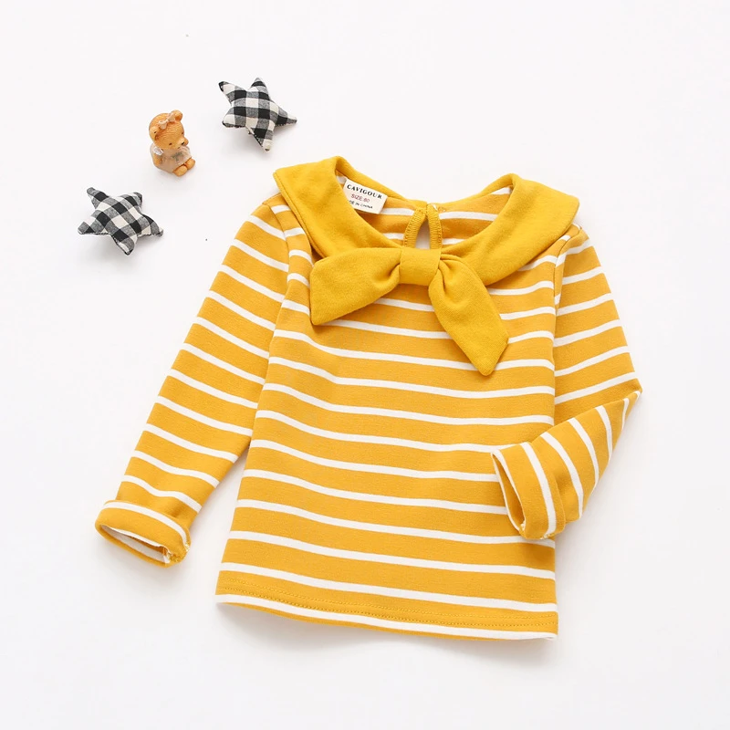 yellow 309282 AiLe Rabbit/новая одежда для маленьких девочек футболка с длинными рукавами для девочек с изображением звезд и баннеров детская одежда повседневные топы, футболки - Цвет: yellow 309282