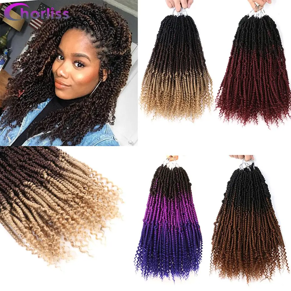 Предварительно петли страсть твист волосы плетение косички чёрный т пурпурный