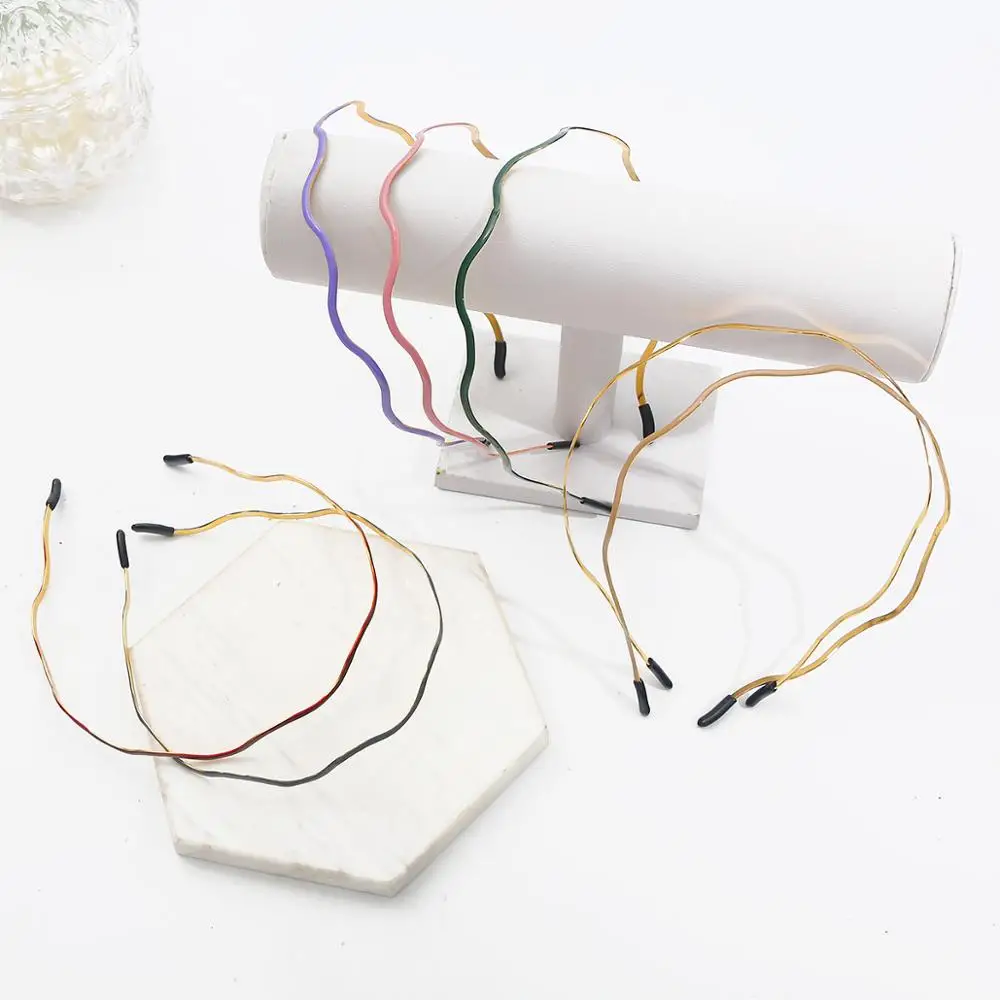 Обруч для волос с металлическим ободом Женский блестящий обруч волнистыми