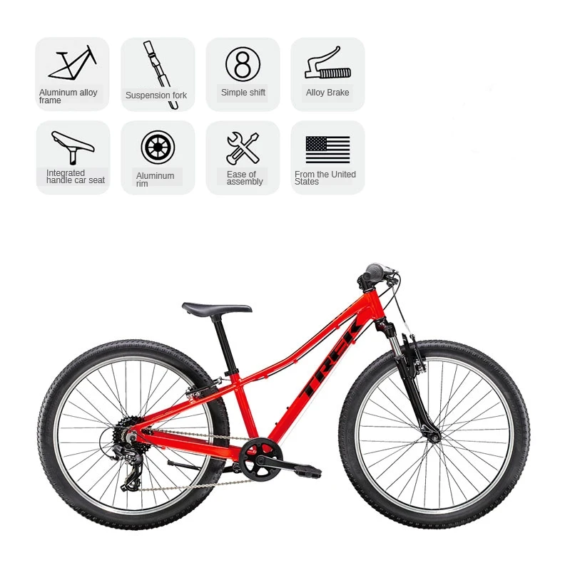

24-Inch Boys and Girls 8-Speed Shock-Absorbing Off-Road Race Cycling Suitable For 8-12 Years Old Lightweight Bicycle