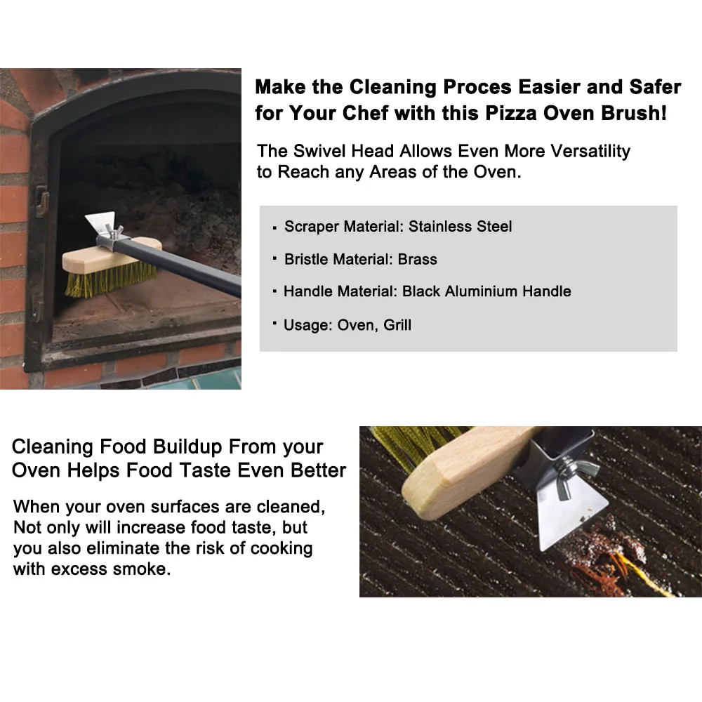 Кухонная печь для пиццы медная щетка латунный скребок домашний гриль 21 дюймовая