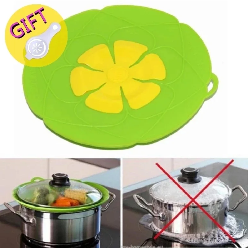 

Internaul Silicone Lid Spill Stopper Cover For Pot Pan Kitchen Accessories Cooking Tools Flower Cookware Home Kitchen