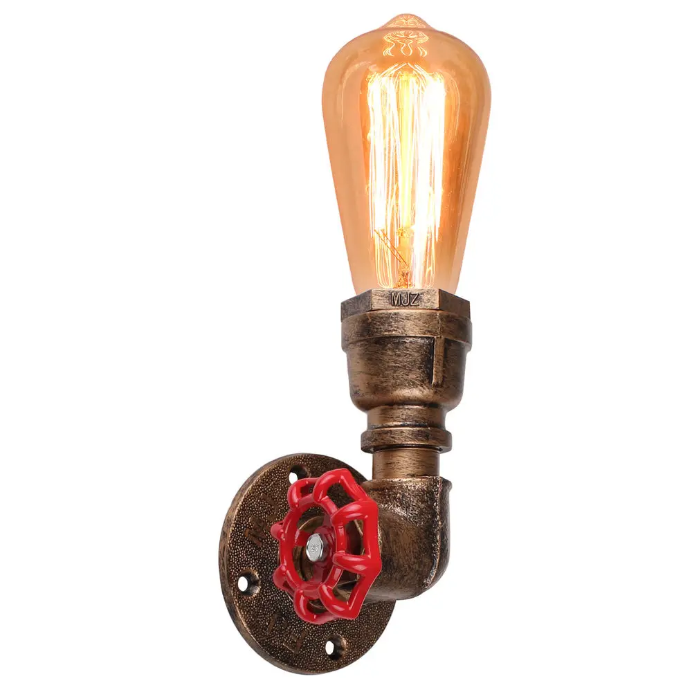 

Industrial Loft Wall Light Rust Water Pipe Retro Wall Lamp Vintage E27 Sconce Lights Home Lighting Fixtures Room Decor Luminaire