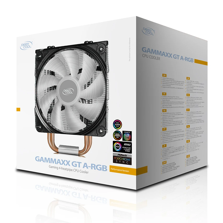 DEEPCOOL GAMMAXX GT A-RGB 4 Heatpipes CPU Cooler Radiator 120mm Addressable RGB Fan For LGA/2011/1155/1156/AM3/AM4 Cooling | Компьютеры и