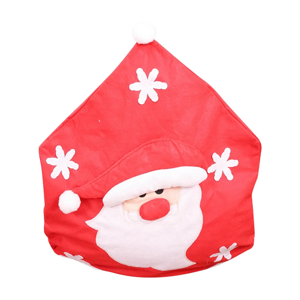 Christmas Decoration Chair Covers Dining Seat Santa Claus Home Party Decor Cartoon Old Man Snowman Stool Set | Дом и сад